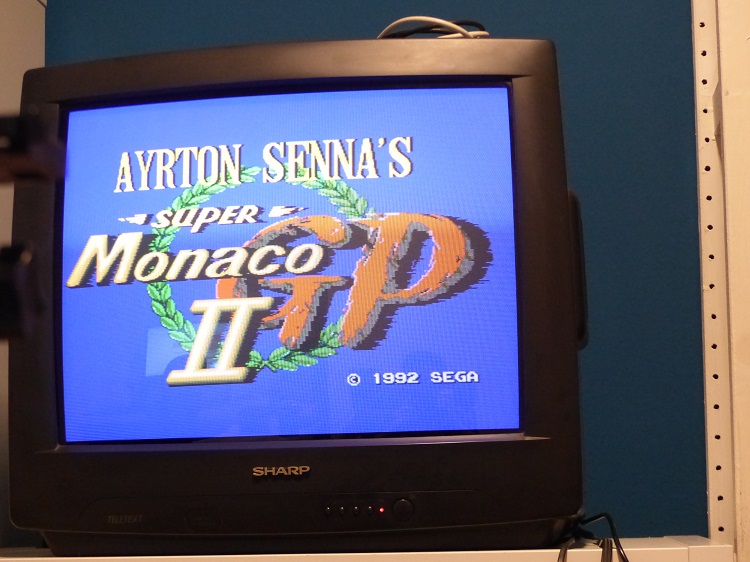 ayrton senna, super monaco gp II, formel-1, game, spiel, test, tv, startbildschirm