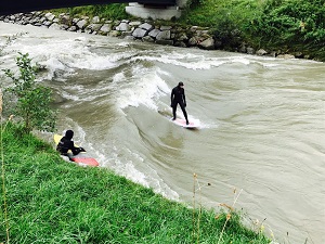 stehende welle, salzach, surfen, piesendorf, hochwasser