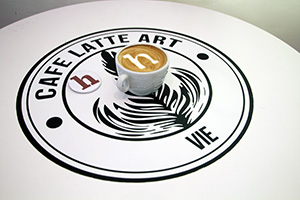 Kaffee, Heldenlogo, Latte Art, H, Milchschaum