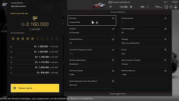 gran turismo sport, menues, einstellungen, benutzerrennen