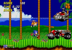 sonic the hedgehog 2, sonic 2 test, sonic, tails fliegt, dr eggman, endboss, emerald hill zone