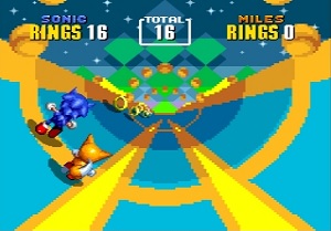 sonic 2, test, special stage, sonic, tails, mega drive, klassiker, jump 'n' run