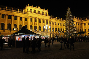weihnachtsmarkt schloss schönbrunn, weihnachtsmarkt, christkindlmarkt, schloss schönbrunn, ehrenplatz, stände, christbaum