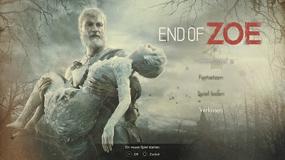 end of zoe, resident evil dlc, startmenü, playstation 4, test