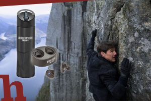 mission impossible 6, tom cruise, klippe, klettern, trinkflasche, kopfhoerer, goodies