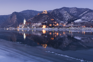 dürnstein, stadt, winter, donau, stift