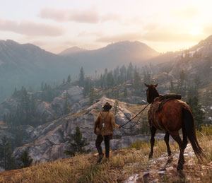 red dead redemption 2, arthur, horse, landschaft