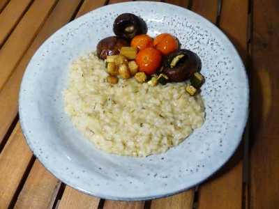 Risotto, Rosmarin, Gemüse, Tomaten, Zucchini, Pilze