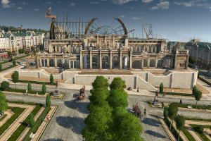 anno 1800, aufbauspiel, simulation, monument, weltmesse, baustelle,