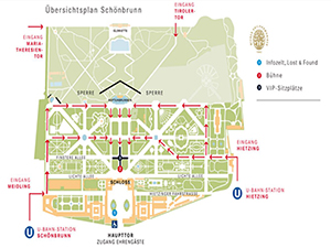 schloss schönbrunn, sommernachtskonzert, anfahrt, weg, einlass