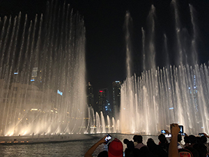 fountain show, springbrunnen, burj khalifa