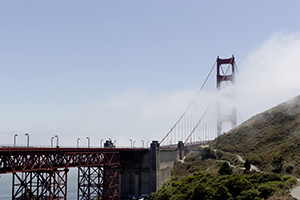 golden gate bringe, san francisco, kalifornien, brücke, fahrrad, urlaub, ferien, wahrzeichen