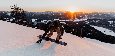 Christoph König, Snowboarder, Sonnenaufgang, Gemeindealpe, Erlaufsee