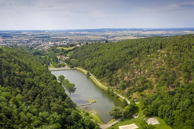 Badesee in Rechnitz aus der Vogelperspektive