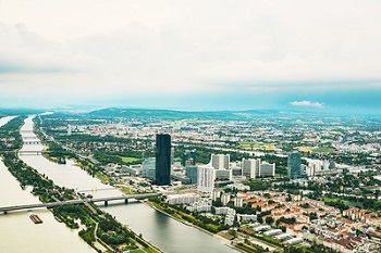 Donauinsel von oben, Wien