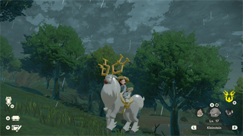 pokemon legenden arceus, reiten, regen