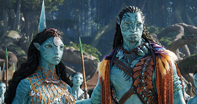 Kate Winslet als Ronal und Cliff Curtis als Tonowari sind die Oberhäupter des Metkayina-Clans.