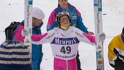 Andreas Goldberger bei seinem Sieg beim Skispringen in Innsbruck