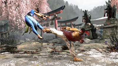 Ryu und Chun Li kämpfen