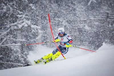 Dave Ryding beim Slalom am Ganslernhang in Kitzbühel