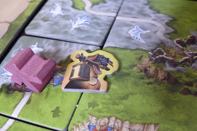 Hund Brutus im Spiel Carcassonne