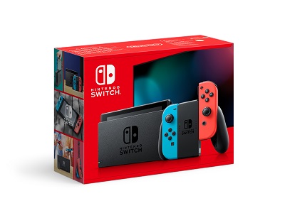 Nintendo Switch im im roten Verpackungskarton