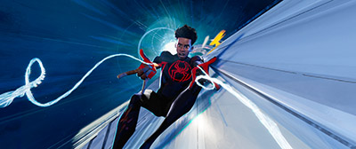 Shameik Moore als Spider-Man im Einsatz.