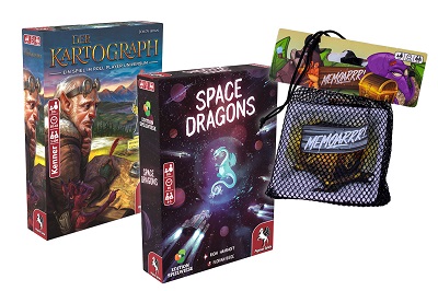 Der Kartograph, Space Dragons und Memoarr Beach Edition, Spiele mit Verpackung