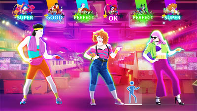 Eine Tanznummer mit bunten Avataren in Just Dance