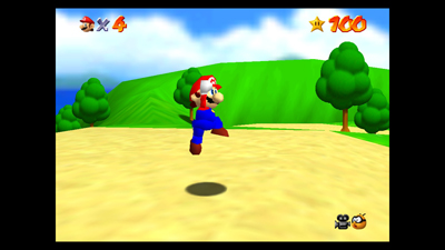 Mario im Vorgarten von Peach's Schloss