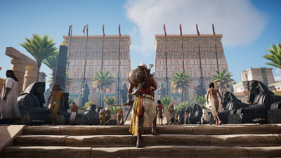 Der Assassine geht in einen ägyptischen Tempel