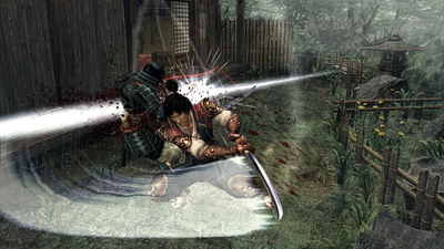 Der Protagonist von Onimusha 2 schwingt das Katana gegen einen Dämonen