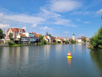 Ansicht des Saale Ufers von Calbe