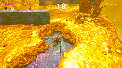 Donkey Kong befindet sich in einem Haufen von Gold