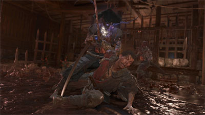 Musashi unterliegt einem Dämonen in Onimusha Way of the Sword