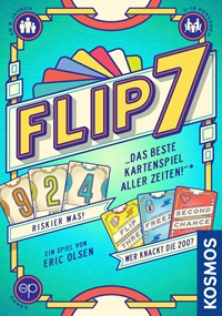 Flip7 Packshot mit Schriftzug Das beste Kartenspiel der Welt