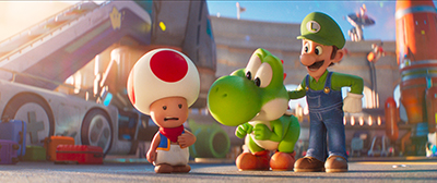 Toad, Yoshi und Luigi im Super Mario Galaxy Film