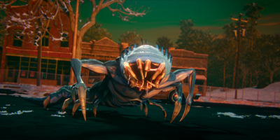 Der neueste Gegner ist ein skorpion-artiges Monster, das allerlei Formen annimmt