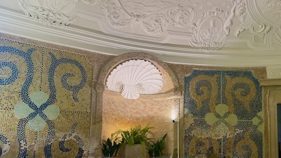 Detailaufnahme der Sala terrena von Schloss Buchlovice. 
