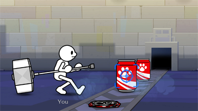 In Rhythm Heaven Groove schlägt eine Cartoon-Figur auf Dosen - eine der Game Releases Juli.
