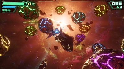 Bonuswelt mit bunten Asteroiden in Star Fox