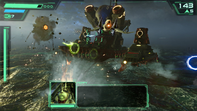 Bossgegner im Tanker im Wasserlevel von Star Fox