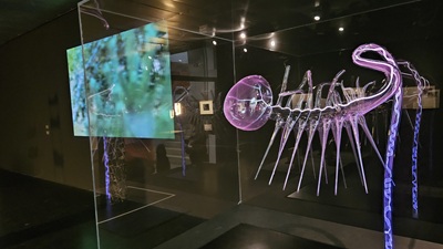 Glas-Lichtskulptur im Lentos Kunstmuseum