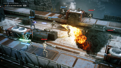 Droiden attackieren einen Soldaten in Star Wars Zero Company