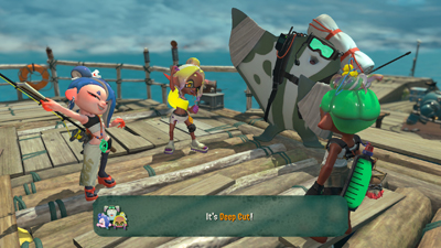 Zwischensequenz mit allen Charakteren in Splatoon Raiders