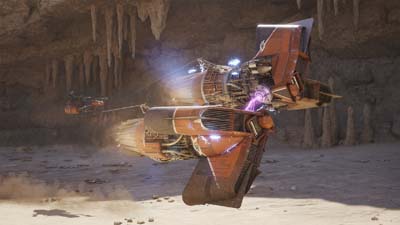 Ein Podracer in Star Wars: Galactic Racer
