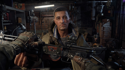 Übergabe eines Gewehrs durch einen NPC in Metro 2039