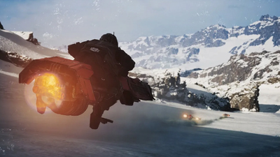 Ein Speedbike in Star Wars Galactic Racer