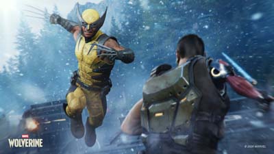 Wolverine im Sturzflug auf einen Gegner